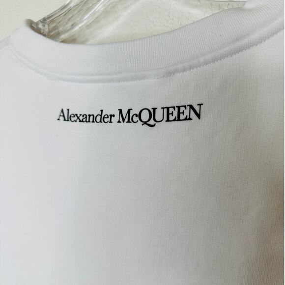 Alexander McQueen Anemone White Red Print Cotton Sweatshirt 46 / 12 - Picture 8 of 15